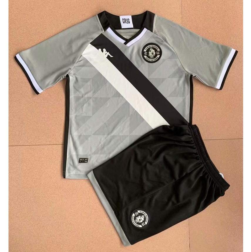 Kids Vasco da Gama 2021/22 Goalkeeper Grey Soccer Kits Shirt With Shorts